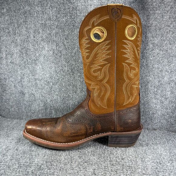 Ariat Heritage Roughstock Cowboy Boots Mens 12 EE Wide Brown Leather Western - Picture 6 of 13